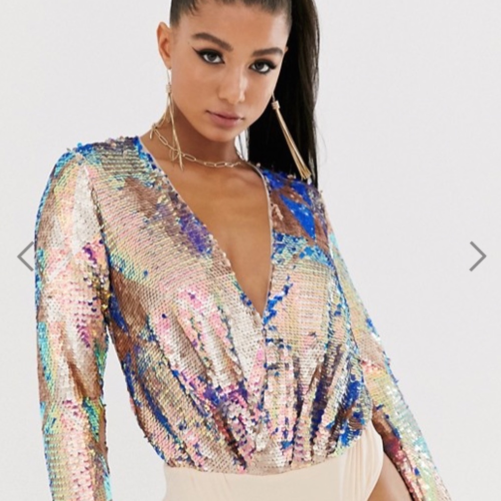 Multicolor sequin body suit - Picture 3 of 6
